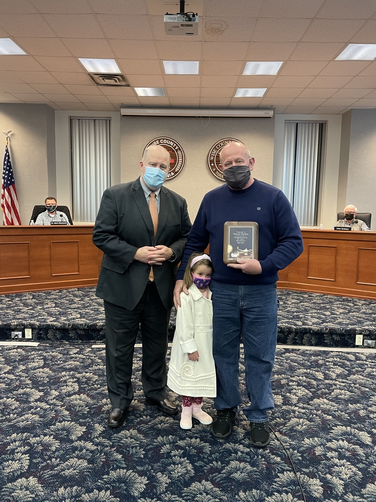 Picture of retiree Dennis Mullins with Superintendent Dr. Mullins