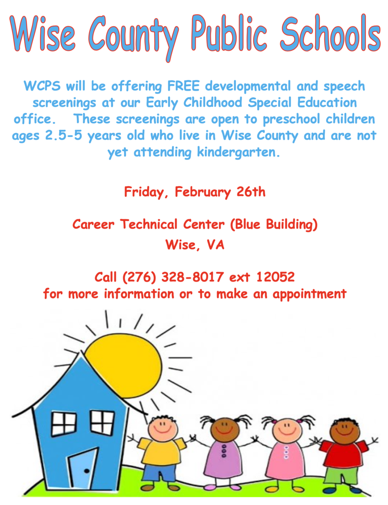 Flyer for Early Intervention Screening call 2763288017 for more information