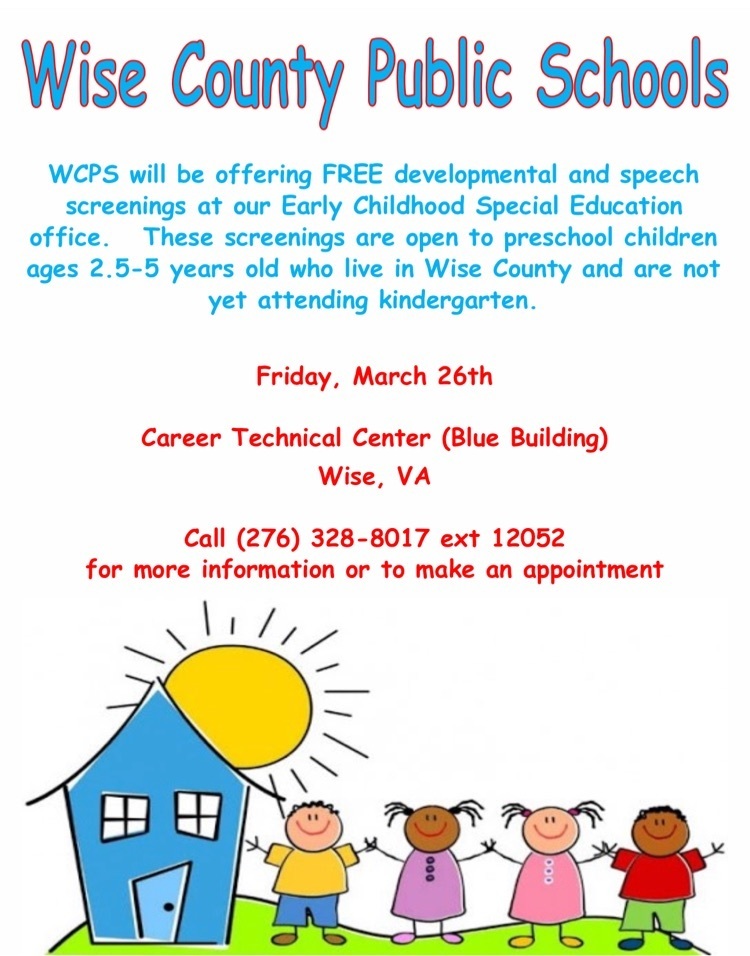 flyer for screenings by our Early Childhood Special Education program