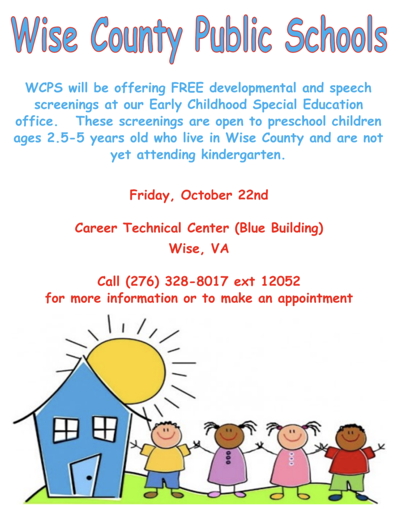 Flyer for Early Intervention Screening call 2763288017 for more information