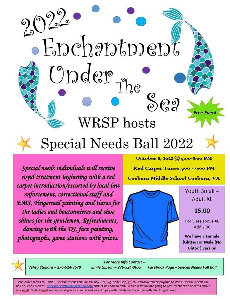 Flyer for Special Needs Fall Ball